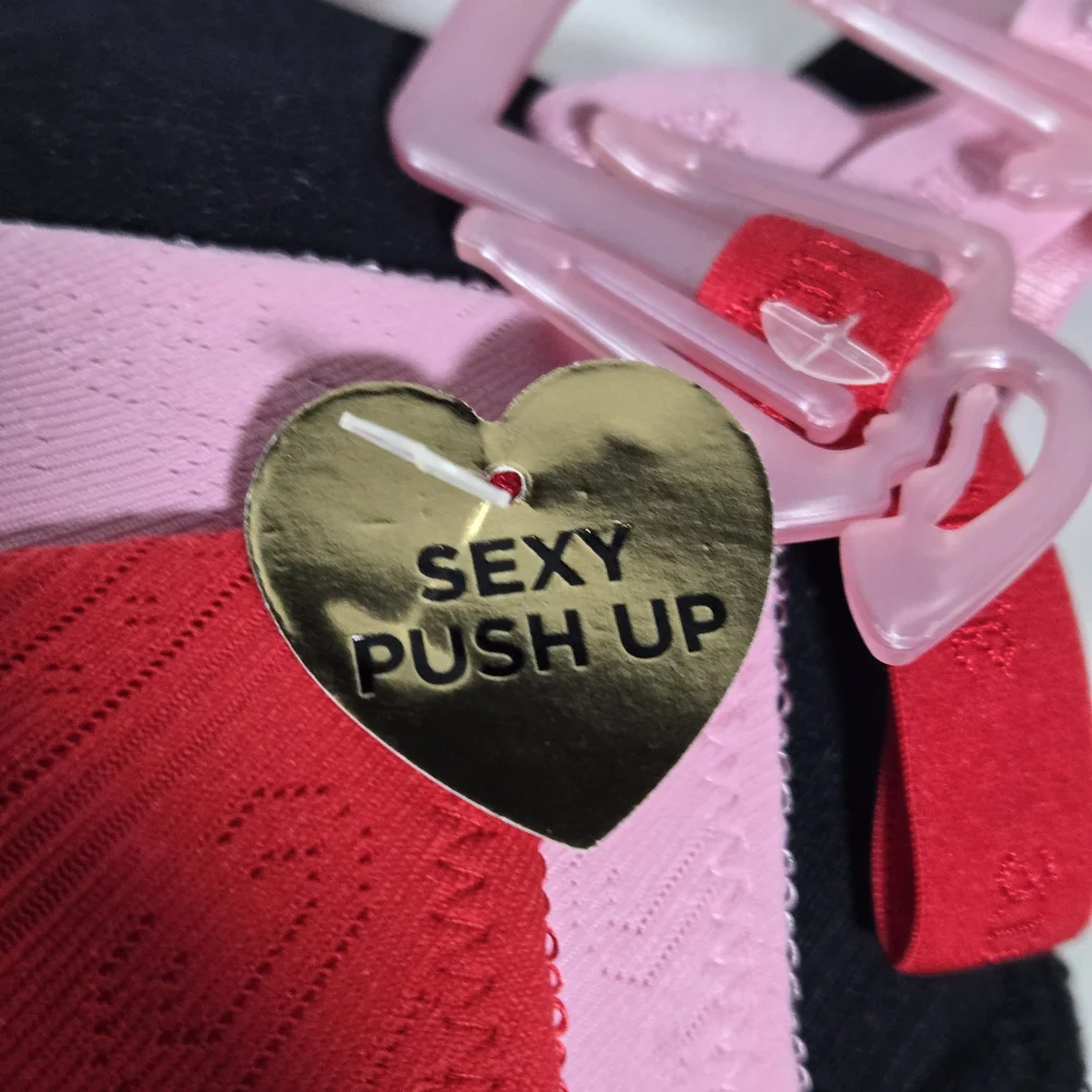 3 Pack JUICY COUTURE Sexy Push Up Bra 36B NWT Red Pink Valentines - Picture 3 of 6